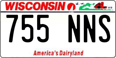 WI license plate 755NNS