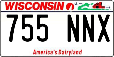 WI license plate 755NNX