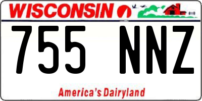 WI license plate 755NNZ
