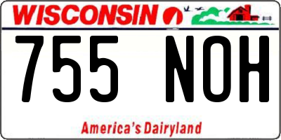 WI license plate 755NOH