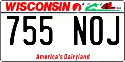 WI license plate 755NOJ