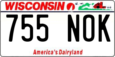 WI license plate 755NOK