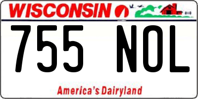 WI license plate 755NOL