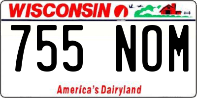 WI license plate 755NOM