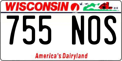 WI license plate 755NOS