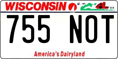 WI license plate 755NOT