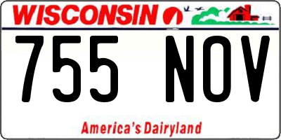 WI license plate 755NOV