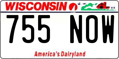 WI license plate 755NOW