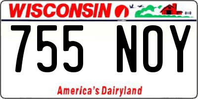 WI license plate 755NOY