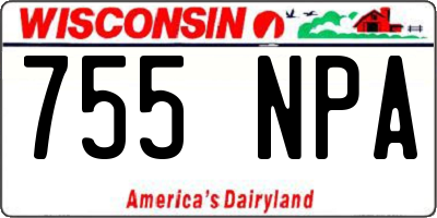 WI license plate 755NPA