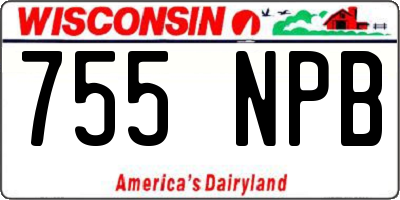 WI license plate 755NPB