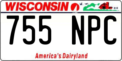 WI license plate 755NPC