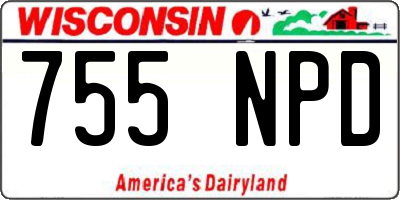 WI license plate 755NPD