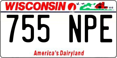 WI license plate 755NPE