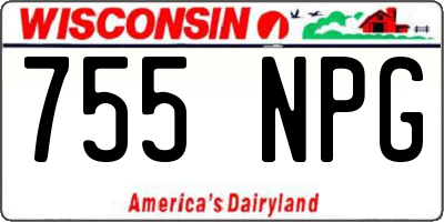 WI license plate 755NPG