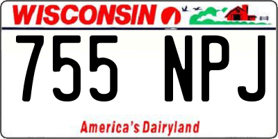 WI license plate 755NPJ