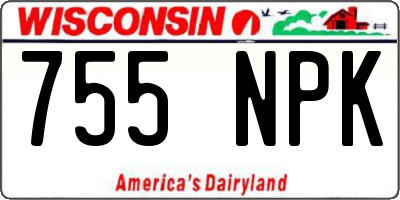 WI license plate 755NPK