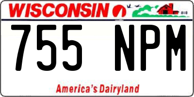 WI license plate 755NPM