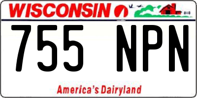 WI license plate 755NPN