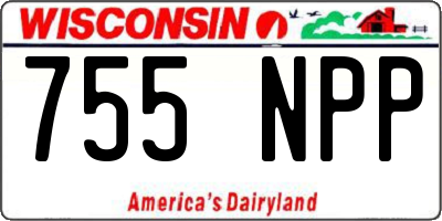 WI license plate 755NPP