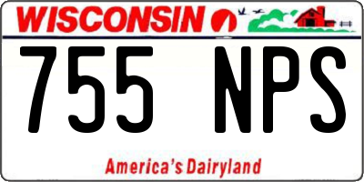 WI license plate 755NPS