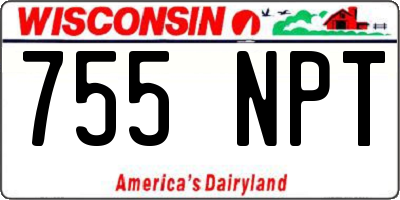 WI license plate 755NPT