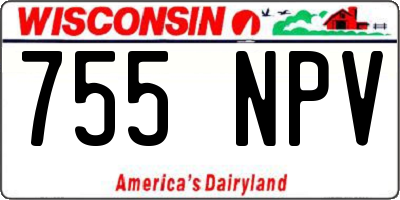 WI license plate 755NPV
