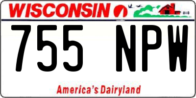 WI license plate 755NPW