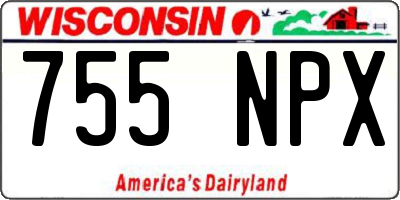 WI license plate 755NPX