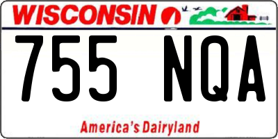 WI license plate 755NQA