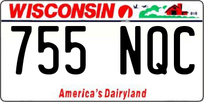 WI license plate 755NQC