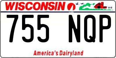 WI license plate 755NQP