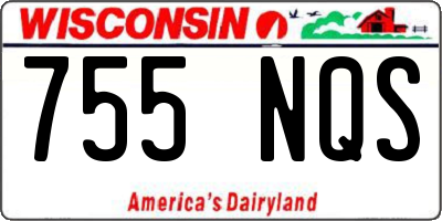 WI license plate 755NQS