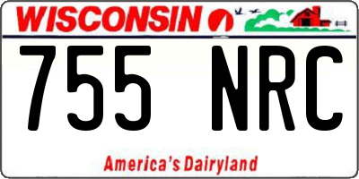 WI license plate 755NRC