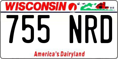 WI license plate 755NRD
