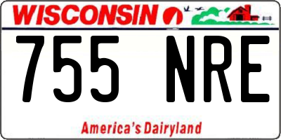 WI license plate 755NRE