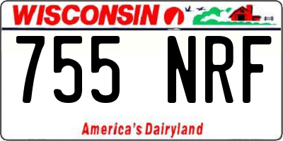 WI license plate 755NRF