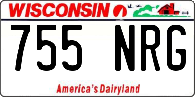 WI license plate 755NRG