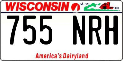 WI license plate 755NRH
