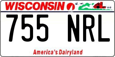WI license plate 755NRL