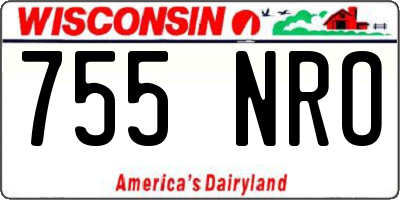 WI license plate 755NRO