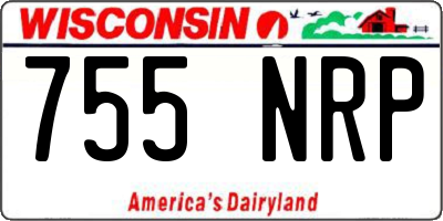 WI license plate 755NRP