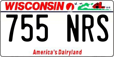 WI license plate 755NRS