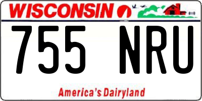WI license plate 755NRU