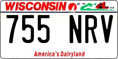WI license plate 755NRV