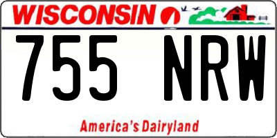 WI license plate 755NRW