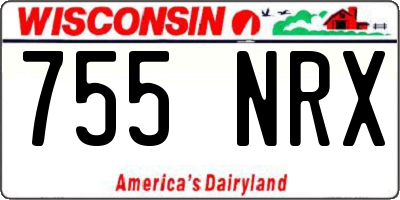 WI license plate 755NRX