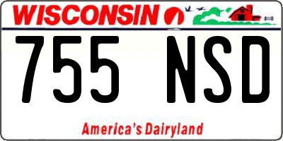 WI license plate 755NSD