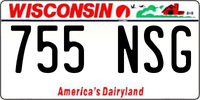 WI license plate 755NSG