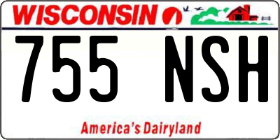 WI license plate 755NSH